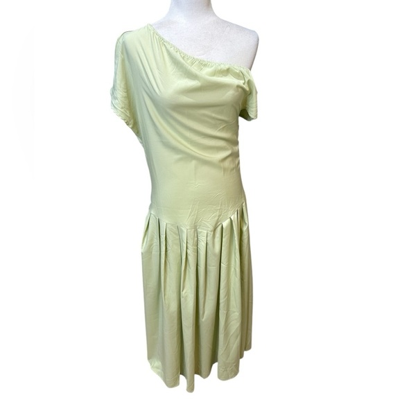 LEMALAYA Elegant one-shoulder Asymmetrical Dress Light Green Size XL - Picture 1 of 4